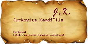 Jurkovits Kamélia névjegykártya